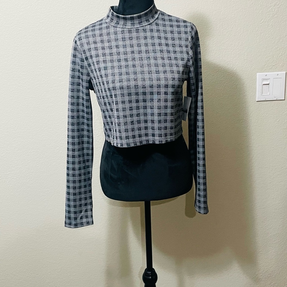 Plaid Gray Women's Top